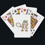 Jeu De Cartes Dog at Tennis with Tennis racket & Cap<br><div class="desc">This design is the perfect gift for a birthday,  Christmas and other celebrations. It is suitable for women,  men and kids.</div>