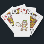 Jeu De Cartes Dog at Tennis with Tennis racket & Cap<br><div class="desc">This design is the perfect gift for a birthday,  Christmas and other celebrations. It is suitable for women,  men and kids.</div>
