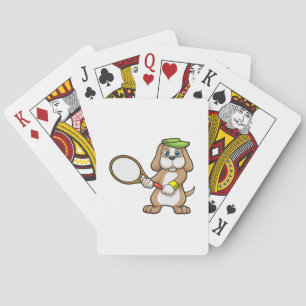 Jeu De Cartes Dog at Tennis with Tennis racket & Cap
