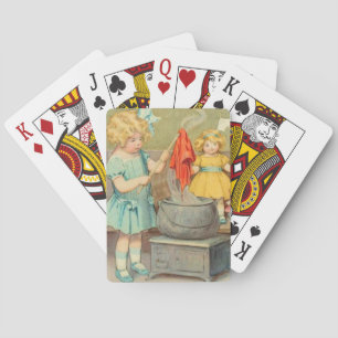 Jeu De Cartes Dolly Lave fille Vintage Jouer Poupées mignonne