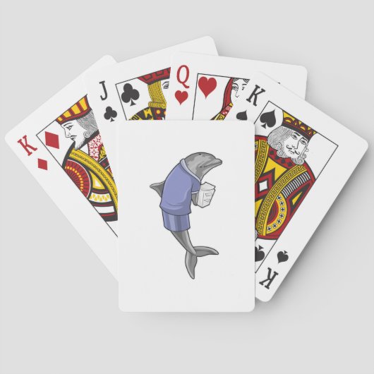 Jeu De Cartes Dolphin as Secretary with Stack of paper (dos)