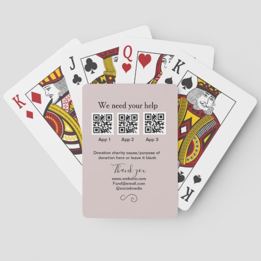 Jeu De Cartes Donation Collection conseil pot ajouter votre q r  (dos)