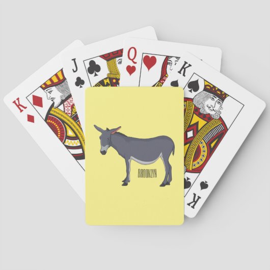 Jeu De Cartes Donkey cartoon illustration (dos)
