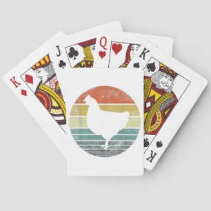 Jeu De Cartes Dons De Poulets Amusants Fermier Rétro Vintage Far