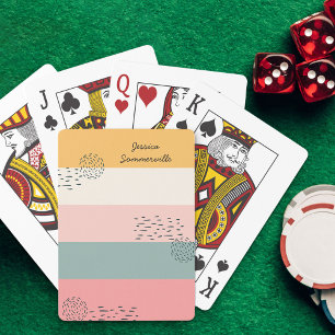 Jeu De Cartes Doodle Abstrait Bloc de Couleur Rayure Personnalis