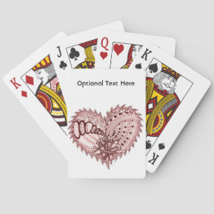 Jeu De Cartes Doodle de feu de coeur rouge