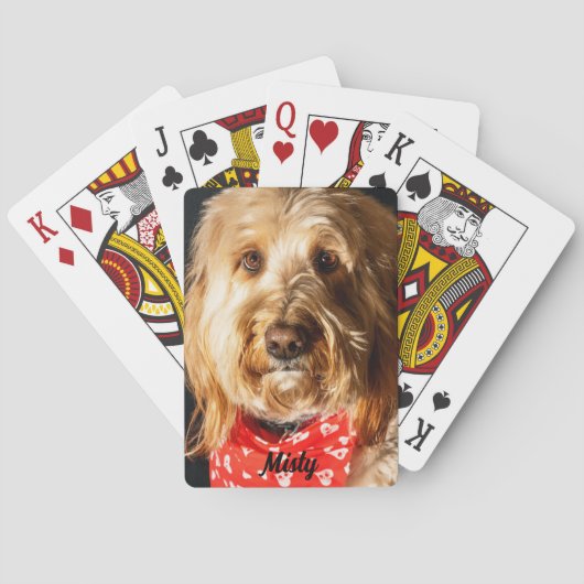 Jeu De Cartes Doodle doré personnalisé Chien chiot (dos)