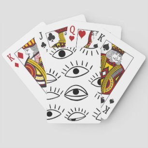 Jeu De Cartes Doodle eye, motif créatif sans couture.
