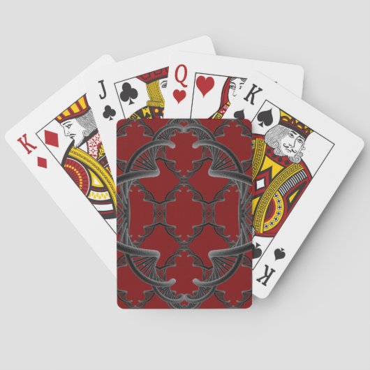 Jeu De Cartes Double Helix Design. Noir sur rouge foncé (dos)