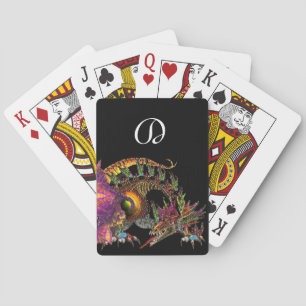 Jeu De Cartes DRAGO, DRAGON D'OR IMAGINAIRE EN MONogramme NOIR P