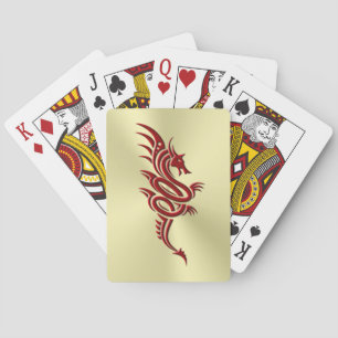 Jeu De Cartes Dragon Crimson oriental, Embossed-effet sur l'or