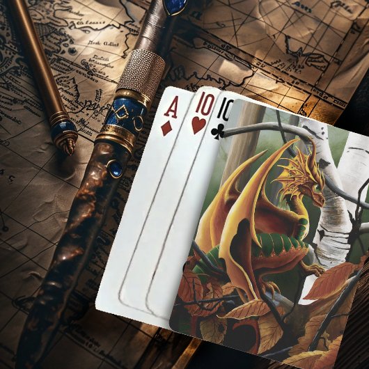 Jeu De Cartes Dragon d'automne Imaginaire vert orange