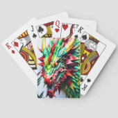 Jeu De Cartes Dragon de respiration par feu vert et rouge (dos)
