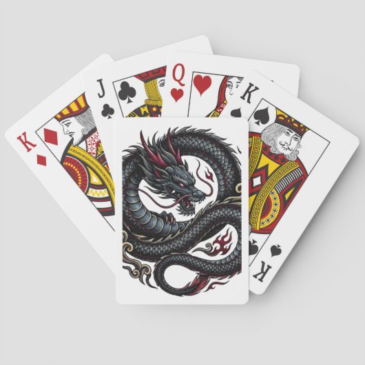 Jeu De Cartes Dragon Design Playing Cards Deck – Cool Tattoo (dos)