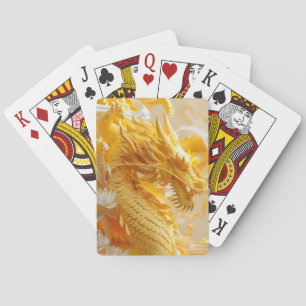 Jeu De Cartes Dragon D'Or Au Milieu De Nuages Auspicieux