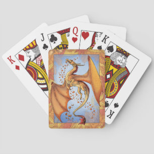 Jeu De Cartes Dragon d'Orange d'Automne Nature Imaginaire Art
