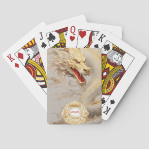 Jeu De Cartes Dragon doré et ivoire majestueux