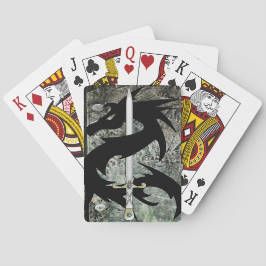 Jeu De Cartes Dragon noir et épée (dos)