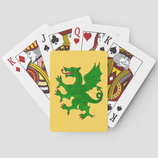 Jeu De Cartes Dragon Rampant Vert (dos)