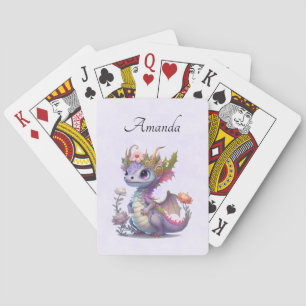 Jeu De Cartes Dragon violet à couronne élégante