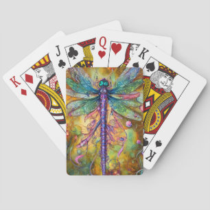 Jeu De Cartes Dragonfly à aquarelle fractale