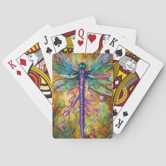 Jeu De Cartes Dragonfly à aquarelle fractale (dos)