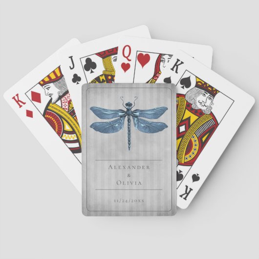 Jeu De Cartes Dragonfly à bijoux bleu (dos)