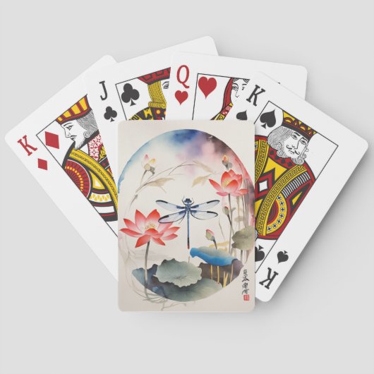 Jeu De Cartes Dragonfly chinoise et Lotus 1 (dos)