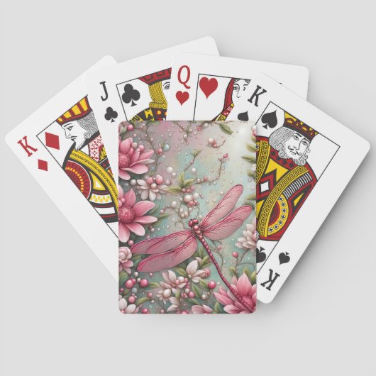 Jeu De Cartes Dragonfly et Flowers (dos)
