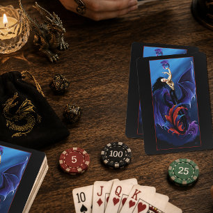 Jeu De Cartes Dragons gothiques bleus sirène fantaisie violet 