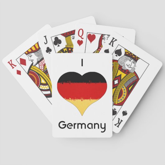 Jeu De Cartes Drapeau allemand I Heart Allemagne (dos)