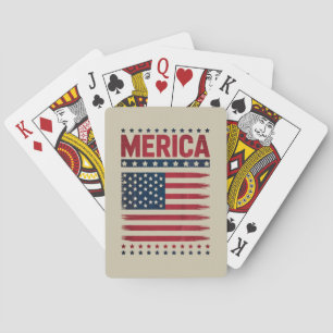 Jeu De Cartes Drapeau Américain 4 juillet Merica