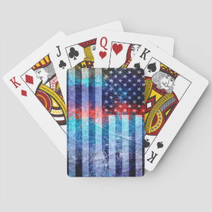 Jeu De Cartes Drapeau Américain Art Grunge #6