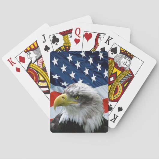 Jeu De Cartes Drapeau américain Bald Eagle Jouer des cartes (dos)