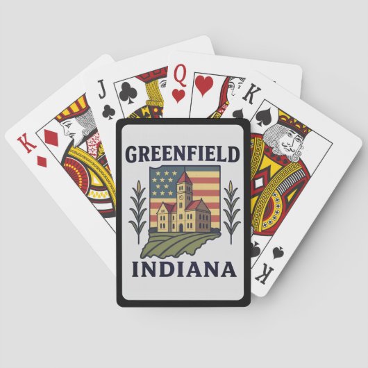 Jeu De Cartes Drapeau américain de Greenfield Indiana (dos)