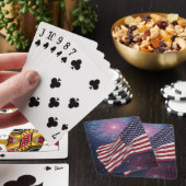 Jeu De Cartes Drapeau américain et feux d'artifice (In Situ)