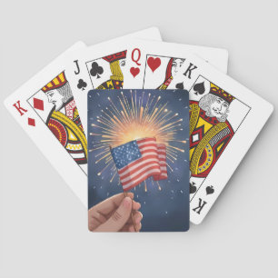 Jeu De Cartes Drapeau Américain   Fête du Quatre Juillet Patriot