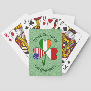 Jeu De Cartes Drapeau américain irlandais indonésien Trèfle Pers