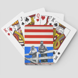 Jeu De Cartes Drapeau Américain Non Identifié Photos Vintages US