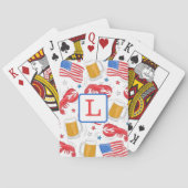Jeu De Cartes Drapeau américain patriotique Beer Lobster Stars I (dos)