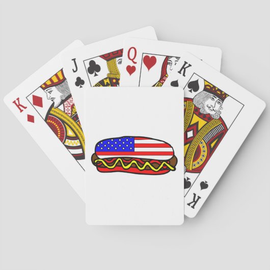 Jeu De Cartes Drapeau américain patriotique Hot Dog (dos)