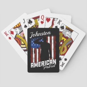 Jeu De Cartes Drapeau américain personnalisé Patriot Soldier USA