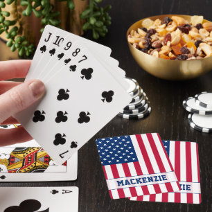 Jeu De Cartes Drapeau américain personnalisé Stars et bandes