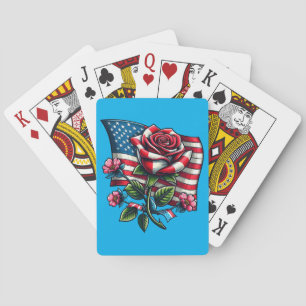 Jeu De Cartes Drapeau américain rose Patriotique Art