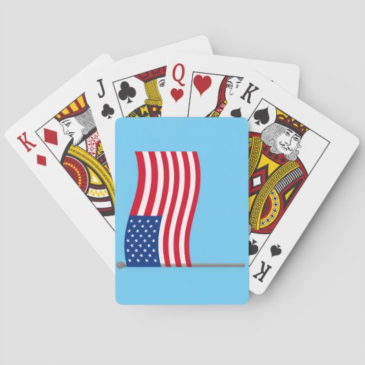 Jeu De Cartes Drapeau Américain sur Fond Bleu (dos)