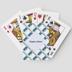 Jeu De Cartes Drapeau Azores Azoréen Personnalisé en Carreaux