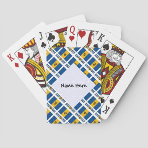 Jeu De Cartes Drapeau barbadien de la Barbade en mosaïque noir p