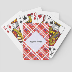 Jeu De Cartes Drapeau bermudien en mosaïque avec nom personnalis