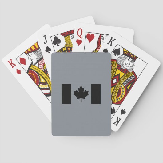 Jeu De Cartes Drapeau canadien en noir (dos)