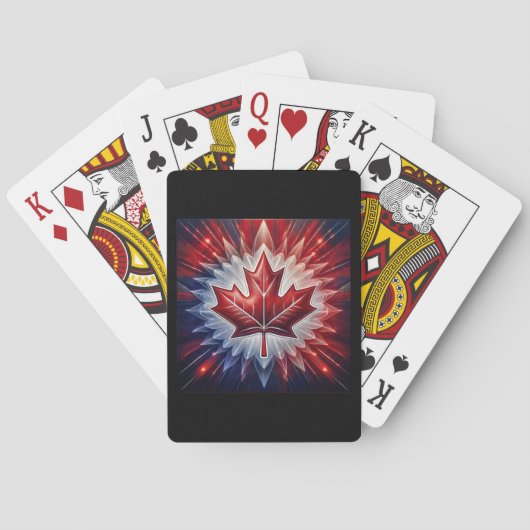 Jeu De Cartes Drapeau canadien Feuille d'érable Fractal (dos)